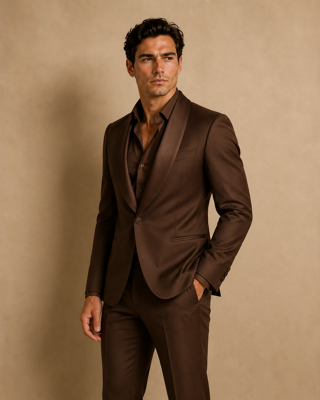 Navy Wool Suit Detail