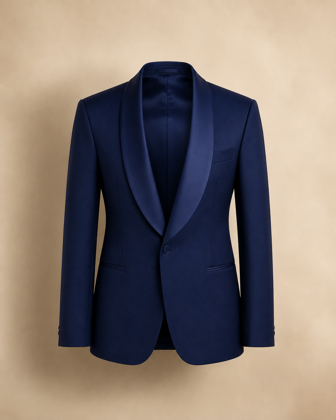 Navy Wool Suit Front