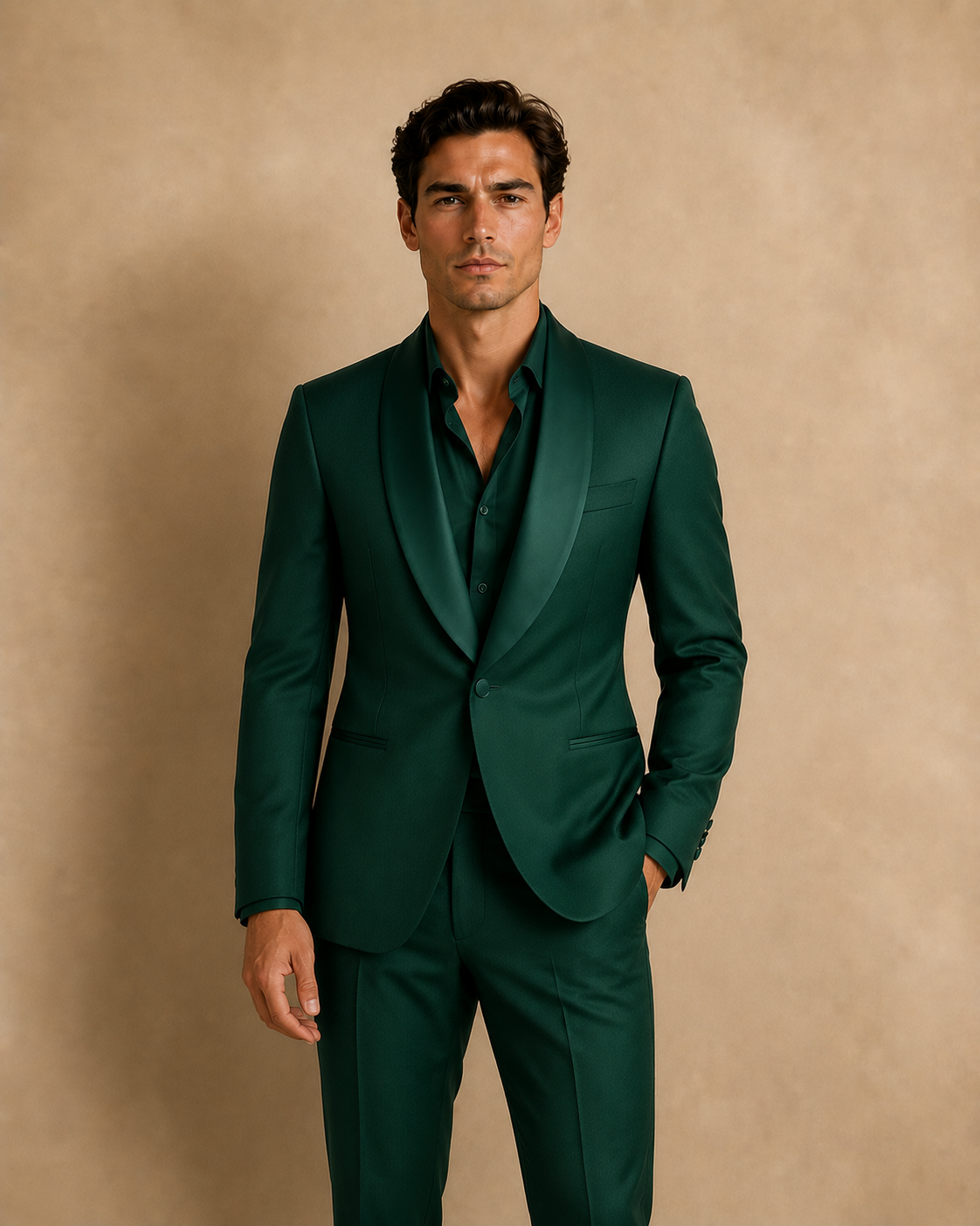 Navy Wool Suit Detail